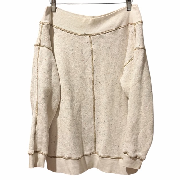 Anthropologie Pilcro Slouchy Dotted Off the Shoulder Sweatshirt - Picture 2 of 4